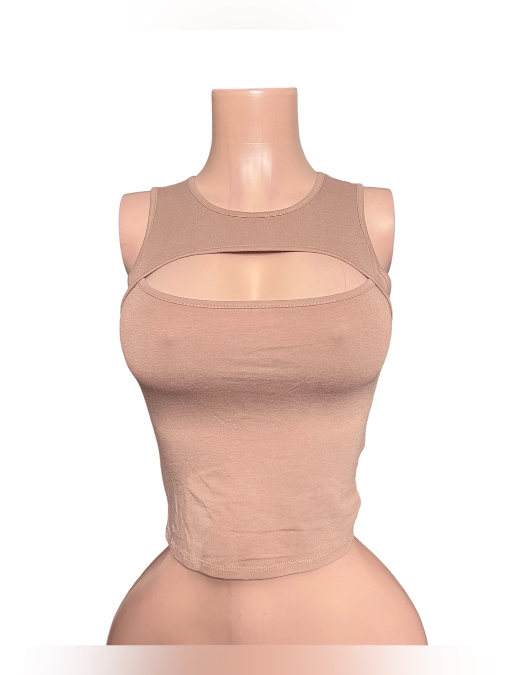 Sleeveless Cutout Tank Top in Nude